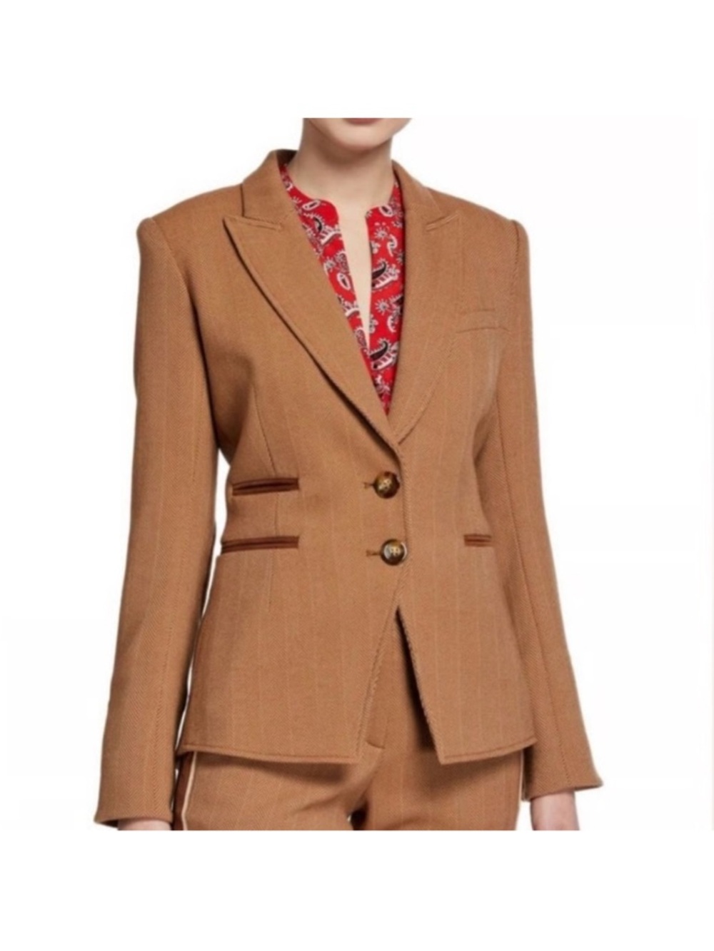 $750 Veronica Beard Hudson  Herringbone Dickey Jacket elbow patch plus size 22